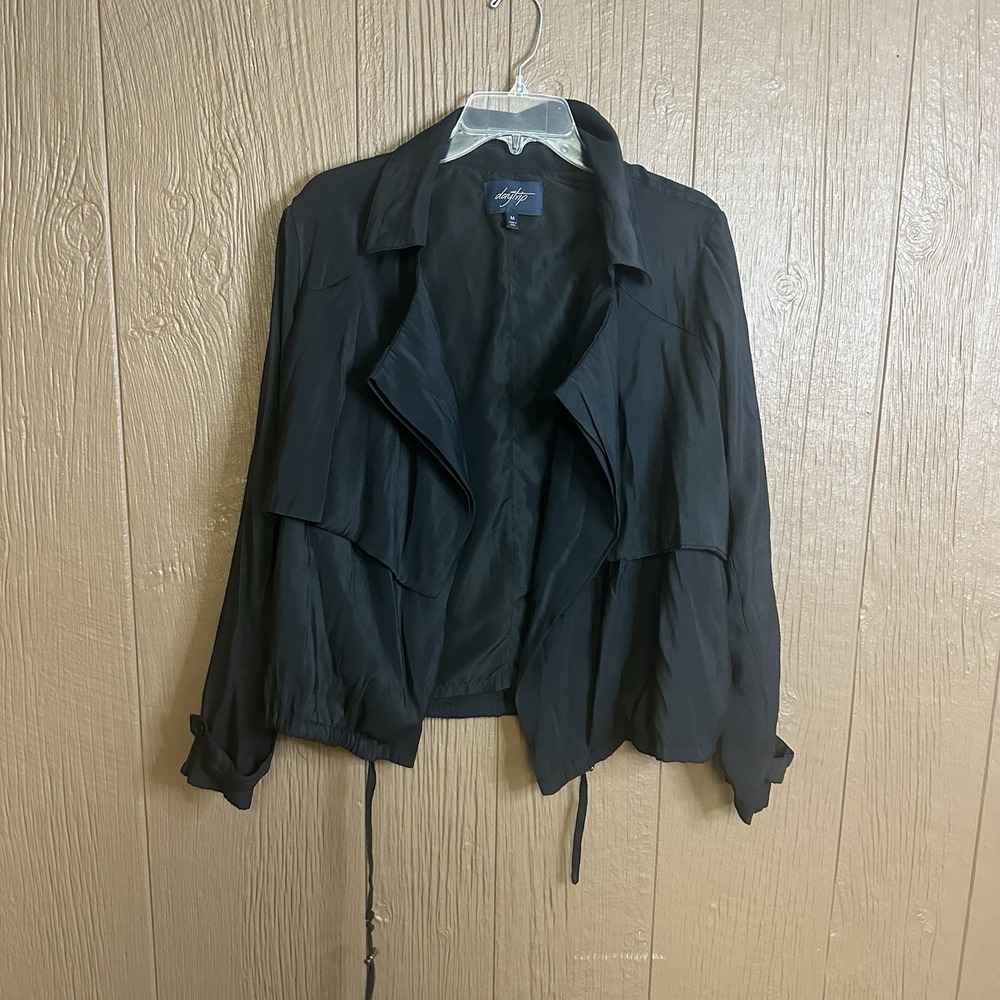 Day‎ Trip Black Lined Open Drawstring Toni Drape Jacket M Utility Lightweight